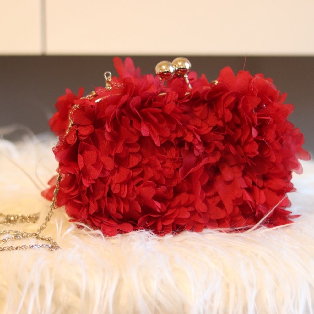 Small Red Floral Purse
